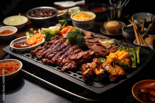 Korean barbecue  at a modern urban grill house