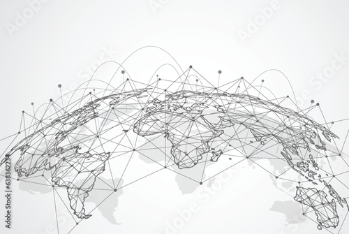 Global network connection. World map point and line composition concept of global business. Vector Illustration