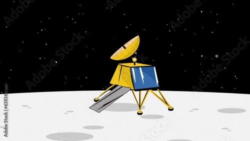 Isro chandrayan 3 moon landing of luna rover space exploration animation photo