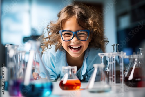 Young Genius at Work: Kid as a Little Scientist photo