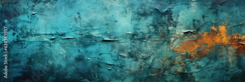 Grunge Background Captures Earthy Shades - Immersed in Tones of Blue, Green, Gray, and Glimpses of Bronze - A Timeless Grunge Texture created with Generative AI Technology