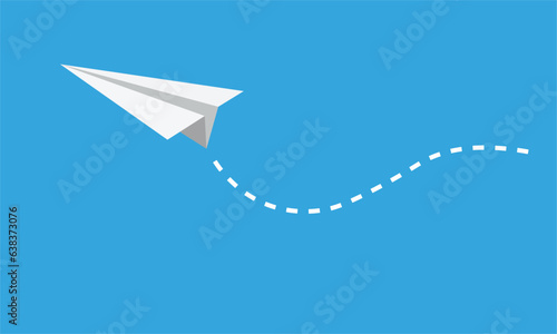 Paper plane vector illustration set. Handmade origami plane. Flat vector in cartoon style isolated.