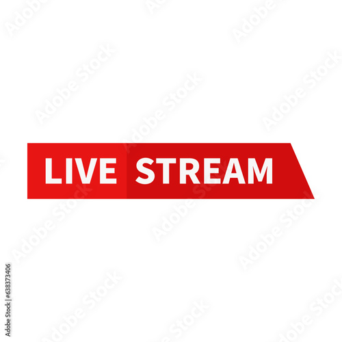 Live Stream In Red Rectangle Parallelogram Shape For Video
