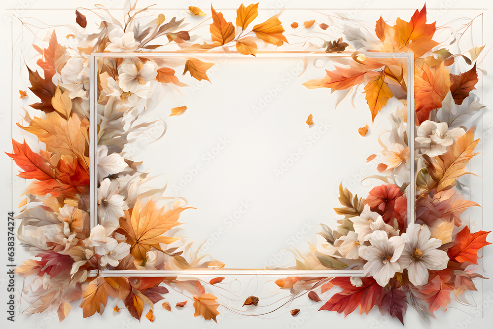 Autumn background with flowers