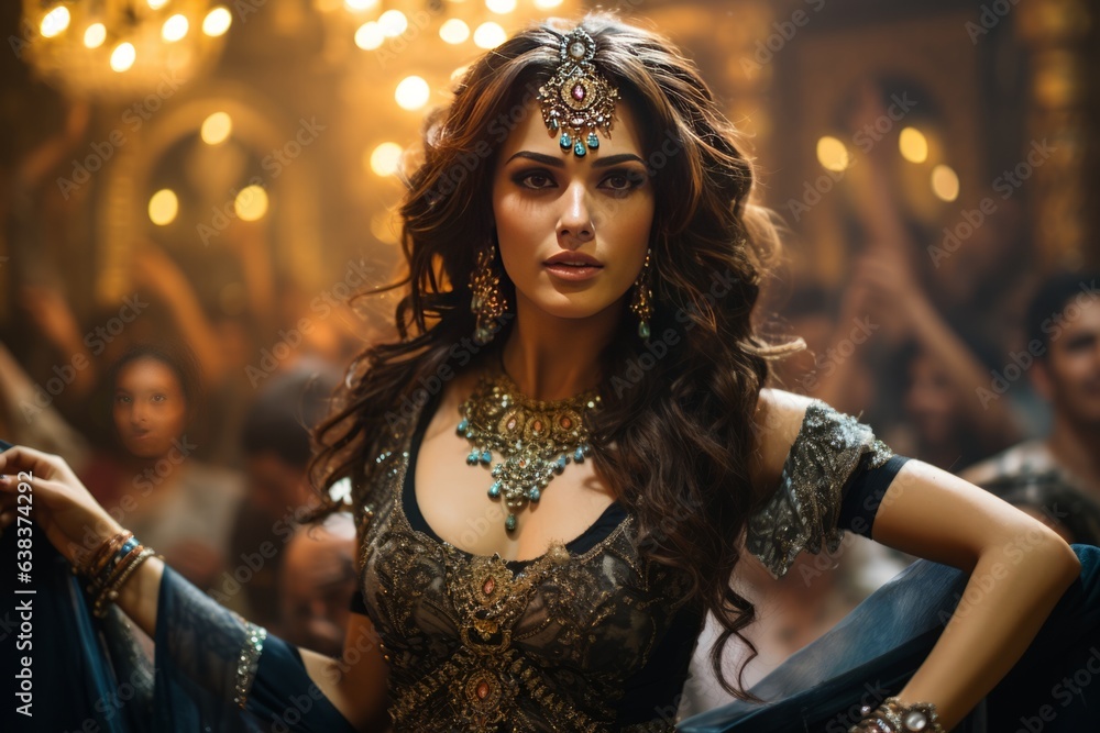 Belly Dancer Adorned With Ornate Jewel, Generative AI Belly Dancer Adorned With Ornate Jewel, Generative AI