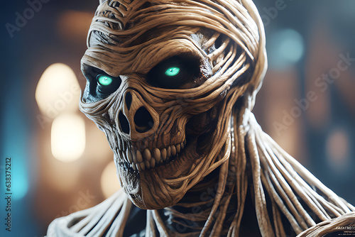 Portrait of a scary mummy. Generative Ai