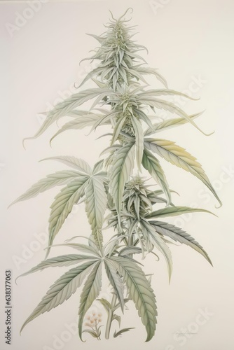 Cannabis Buds and Cannabis Plant Drawing  Illustration  Marijuanna Drawing  PNG