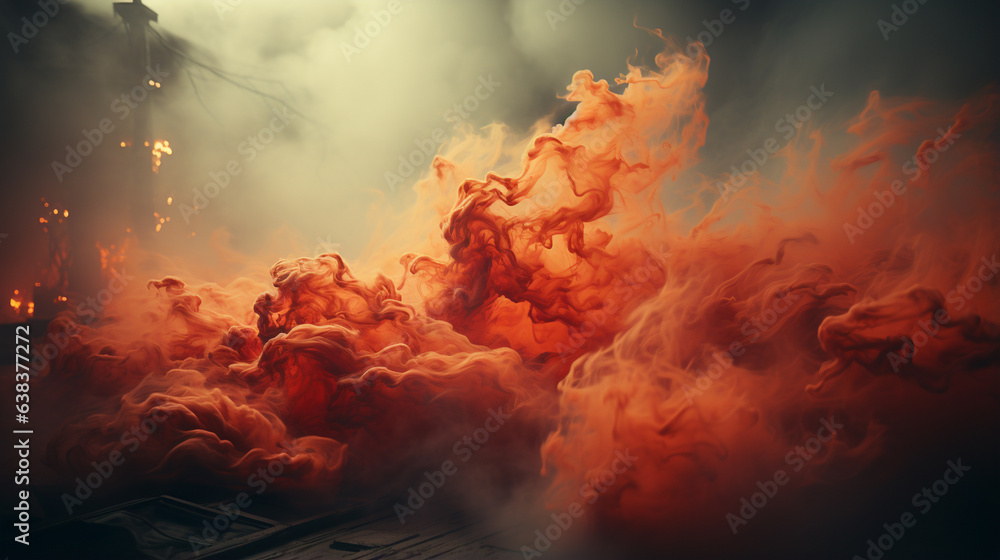 Atmospheric background of smoke and clouds.
