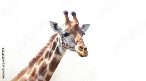 Curious giraffe photo realistic illustration - Generative AI.