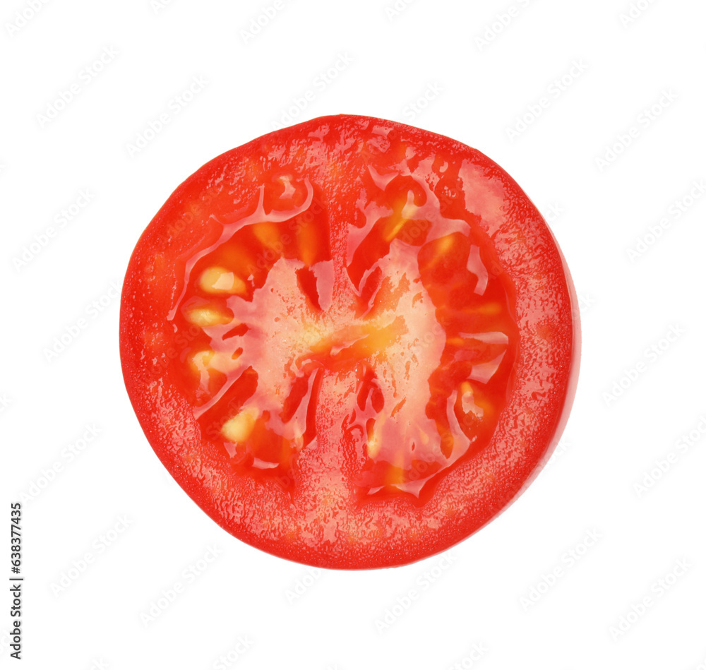 Half of ripe cherry tomato isolated on white Half of ripe cherry tomato isolated on white