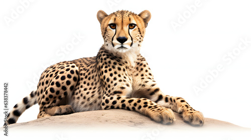 Cheetah on white background