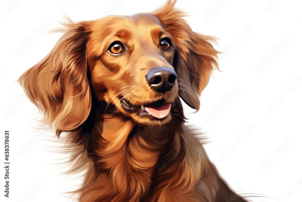 Realistic illustration of cute dog, breed on white background
