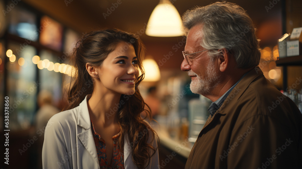 Naklejka premium Doctor and patient together.