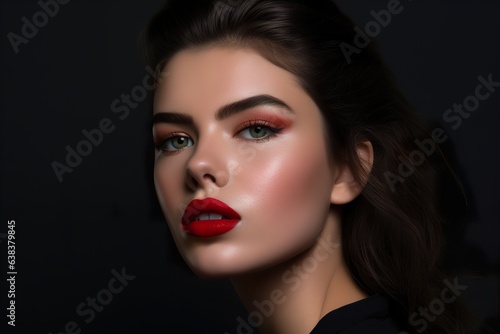 Fashionable portrait of beautiful woman with artistic makeup