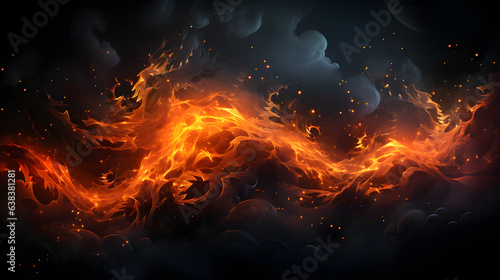 a fiery ambiance with ember-like particles and textures. Burn effects against a stark black backdrop. Texture design