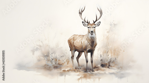Deer on white background © Oleksandr