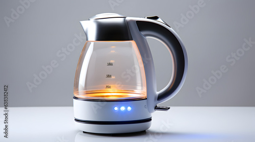 Electric kettle on white background photo