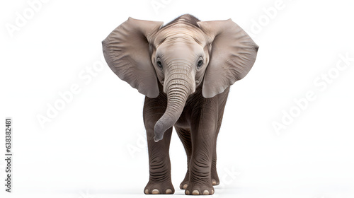 Elephant calf on white background