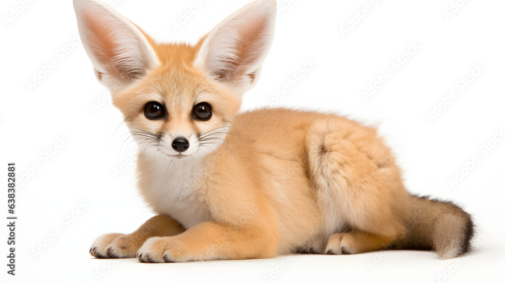 Fennec fox on white background Fennec fox on white background