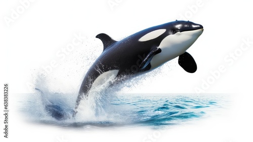 Graceful orca photo realistic illustration - Generative AI. © Mariia