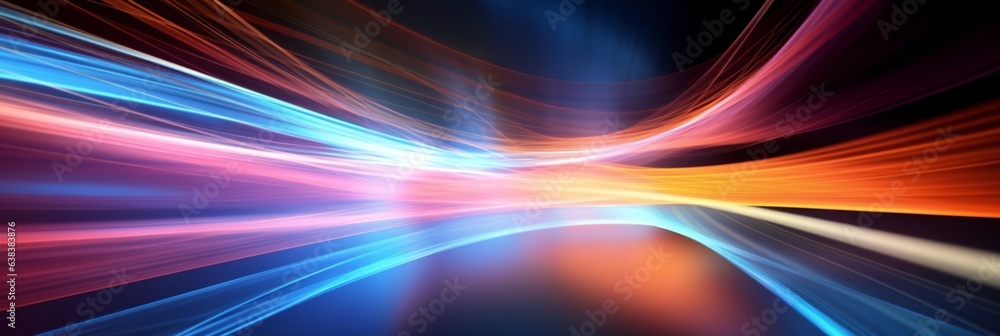 Abstract neon lights in motion - obrazy, fototapety, plakaty 