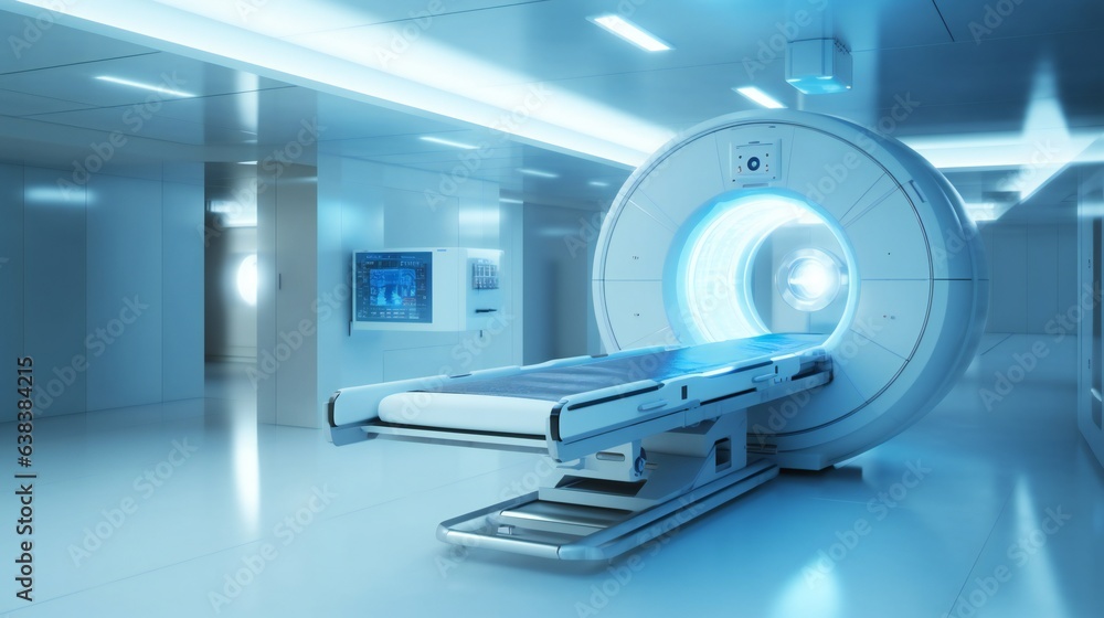 Advanced MRI or CT scan medical diagnosis machine at hospital Advanced MRI or CT scan medical diagnosis machine at hospital