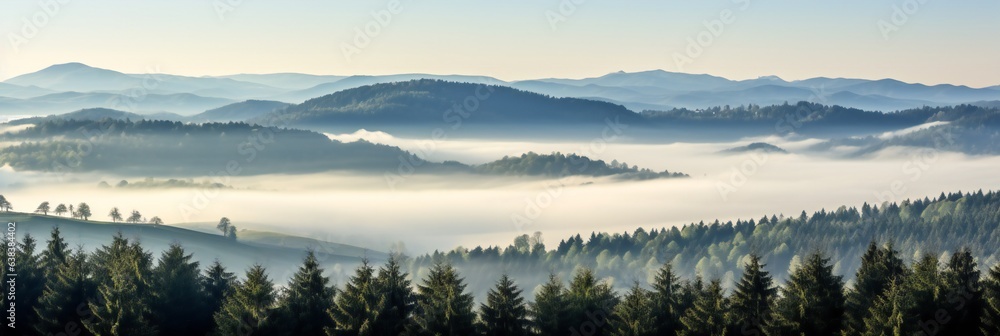 Amazing fog landscape in Black Forest
