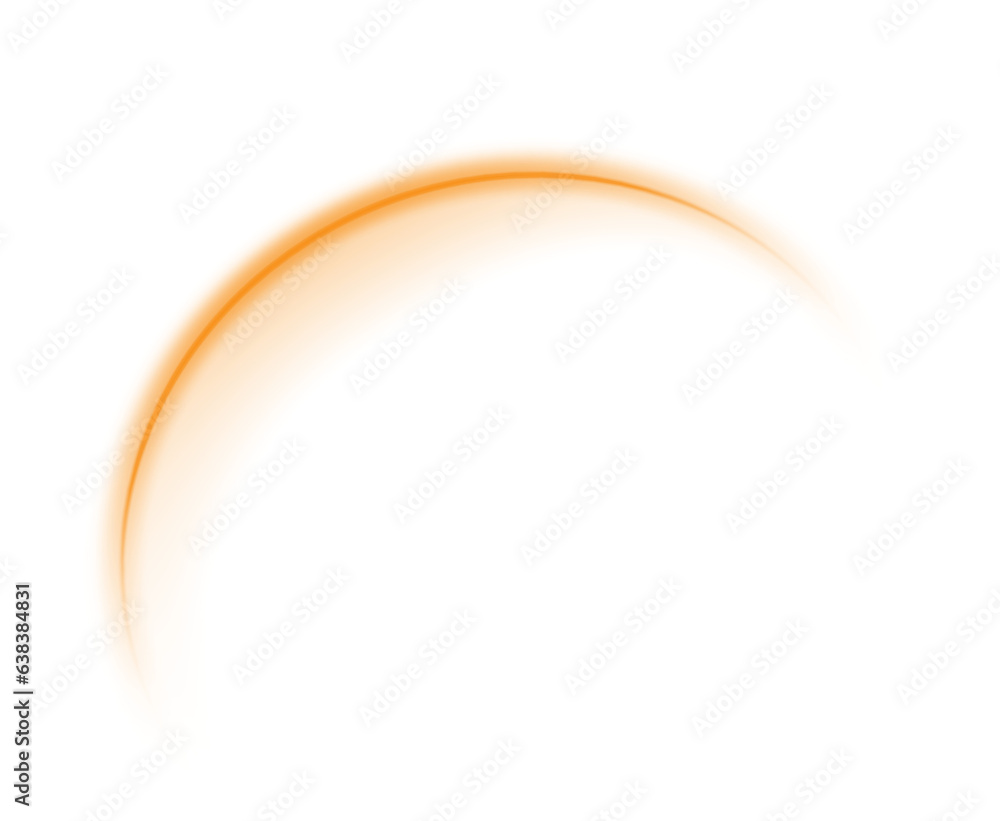 The edge of a golden solar eclipse on transparent background. Golden eclipse for product advertising, natural phenomena, horror concept and others. PNG. - obrazy, fototapety, plakaty 