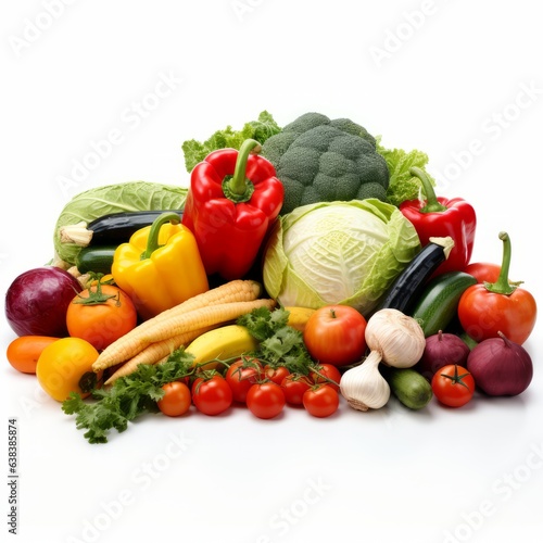 Top 10 healthy vegetables  photo-realistic still life. Generative AI