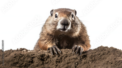 Groundhog on white background © Oleksandr