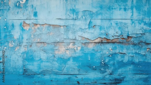 Abstract blue old peeling paint grunge background 