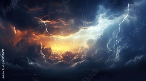 Abstract clouds and lightening background 