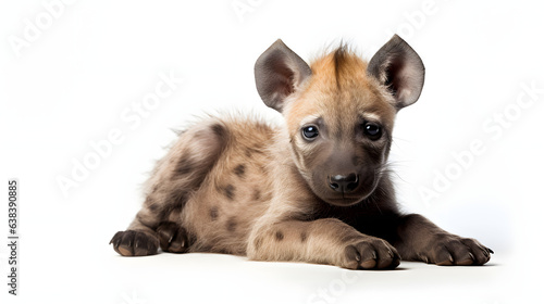 Hyena pup on white background © Oleksandr