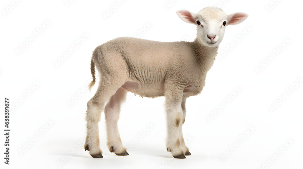 Fototapeta premium Lamb on white background