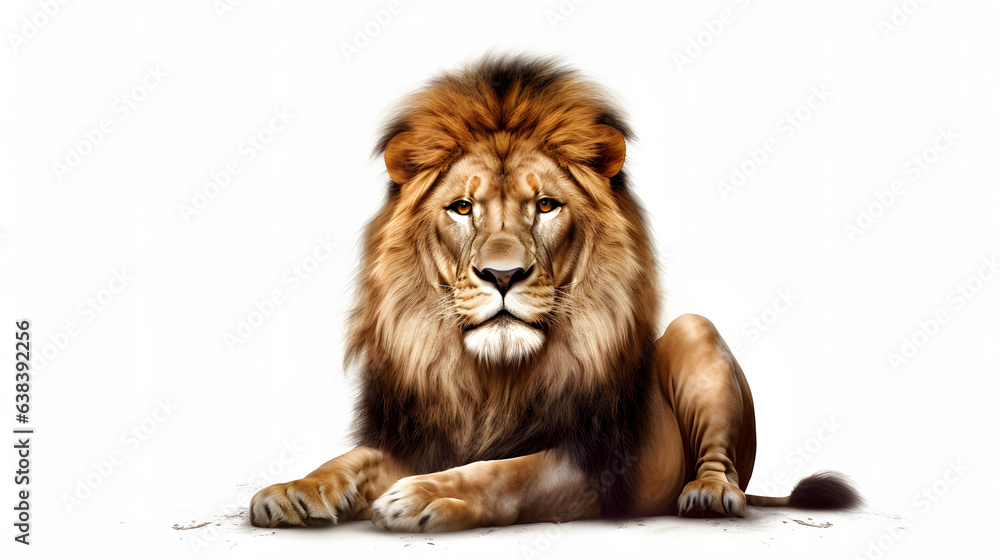 Lion on white background