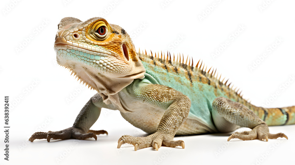 Fototapeta premium Lizard on white background