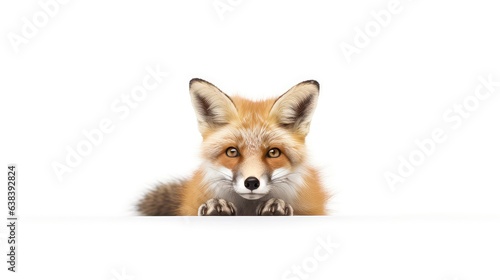 Sneaky fox photo realistic illustration - Generative AI.