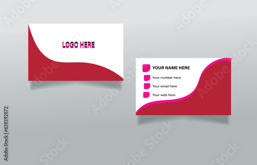 Red sided business card design template .