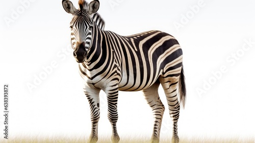 Striking zebra photo realistic illustration - Generative AI.