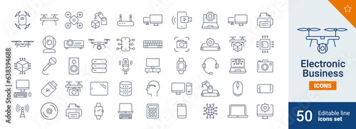 Electronic icons Pixel perfect. Teamwork, jobs, workplace, ....