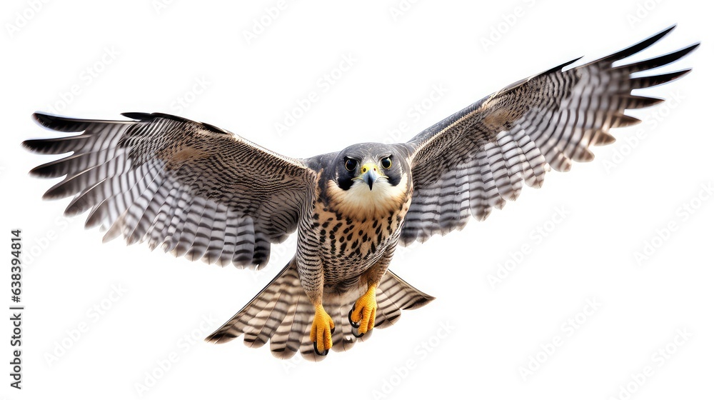 Fototapeta premium Swift peregrine falcon photo realistic illustration - Generative AI.