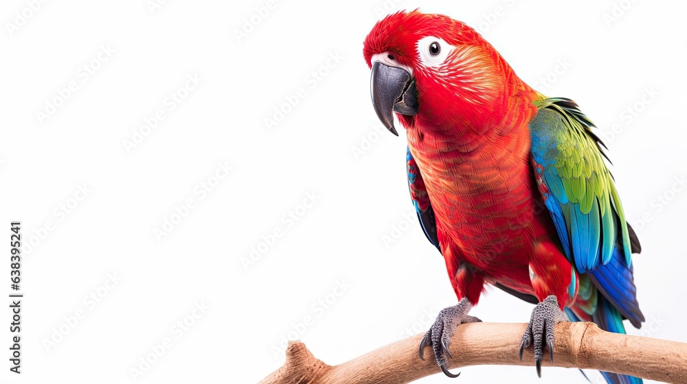 Fototapeta premium Vibrant parrot photo realistic illustration - Generative AI.