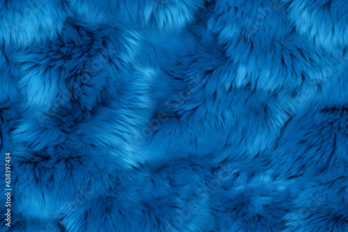 High detailed Close-up Blue color sheep fur seamless pattern. Natural sheepskin rug seamless pattern background. Wool texture top view Generative Ai