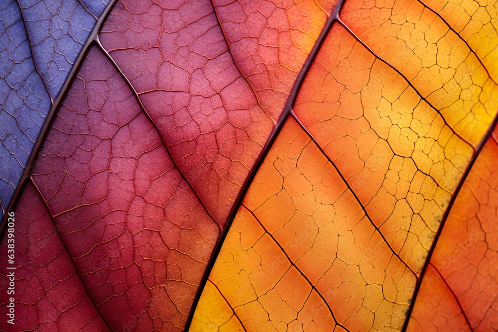 Fototapeta premium Vivid Fall Leaves: Mesmerizing Macro Captur