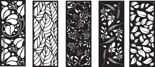 Decorative card for cutting.Leaves foliage pattern