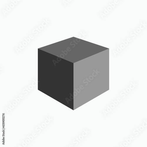 3D Cube Icon. Three Dimension Shape Symbol - Vector Logo Template.