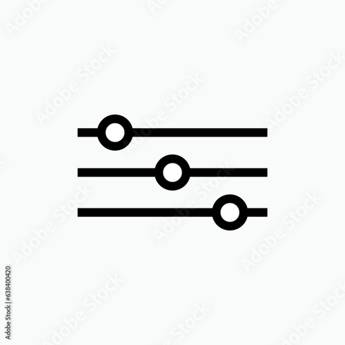 Adjustable Icon. Adjuster, Setting. Control Symbol - Vector.