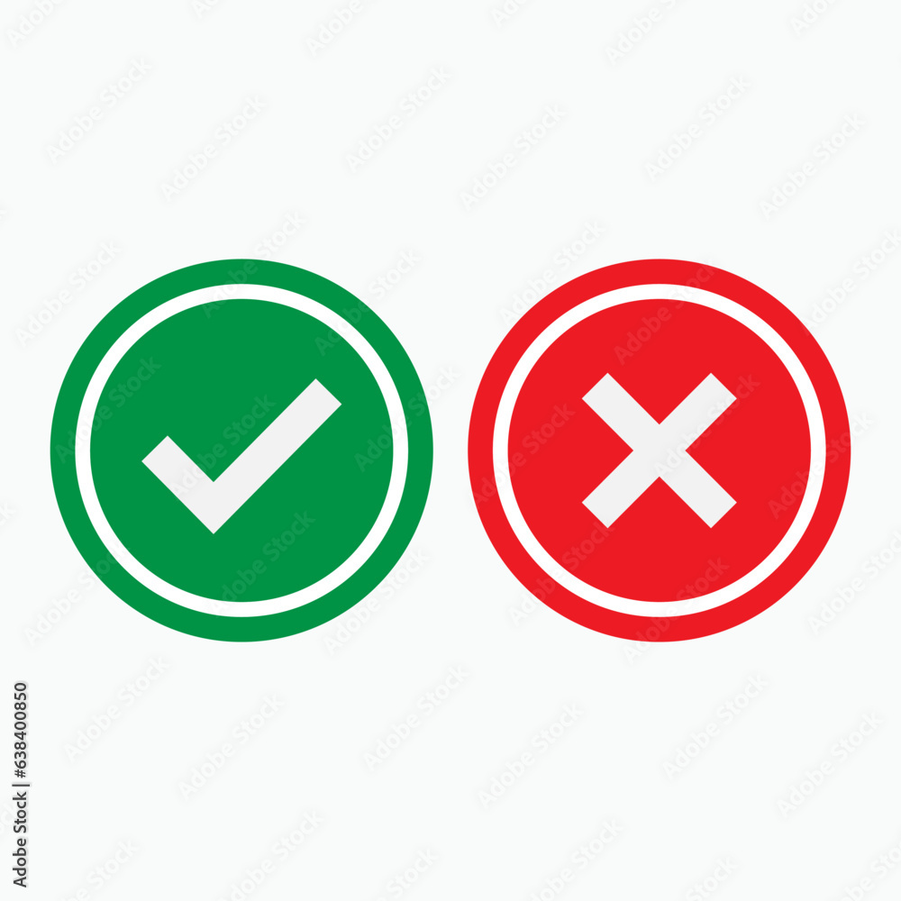 Checkmark and Cross Icon. Choice, Choose. Agree and Disagree Symbol. Checkmark and Cross Icon. Choice, Choose. Agree and Disagree Symbol.