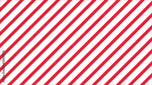 Red and White Diagonal Stripes Vector Pattern. Seamless Christmas Pattern. Diagonal Lines Background