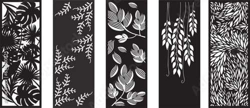 Decorative card for cutting.Leaves foliage pattern